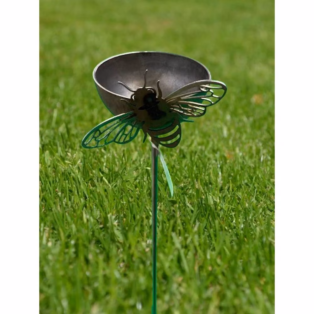 Poppyforge Pack of 3 Black Metal Bee Garden Art Plant Stakes, Height: 152 cm – 2