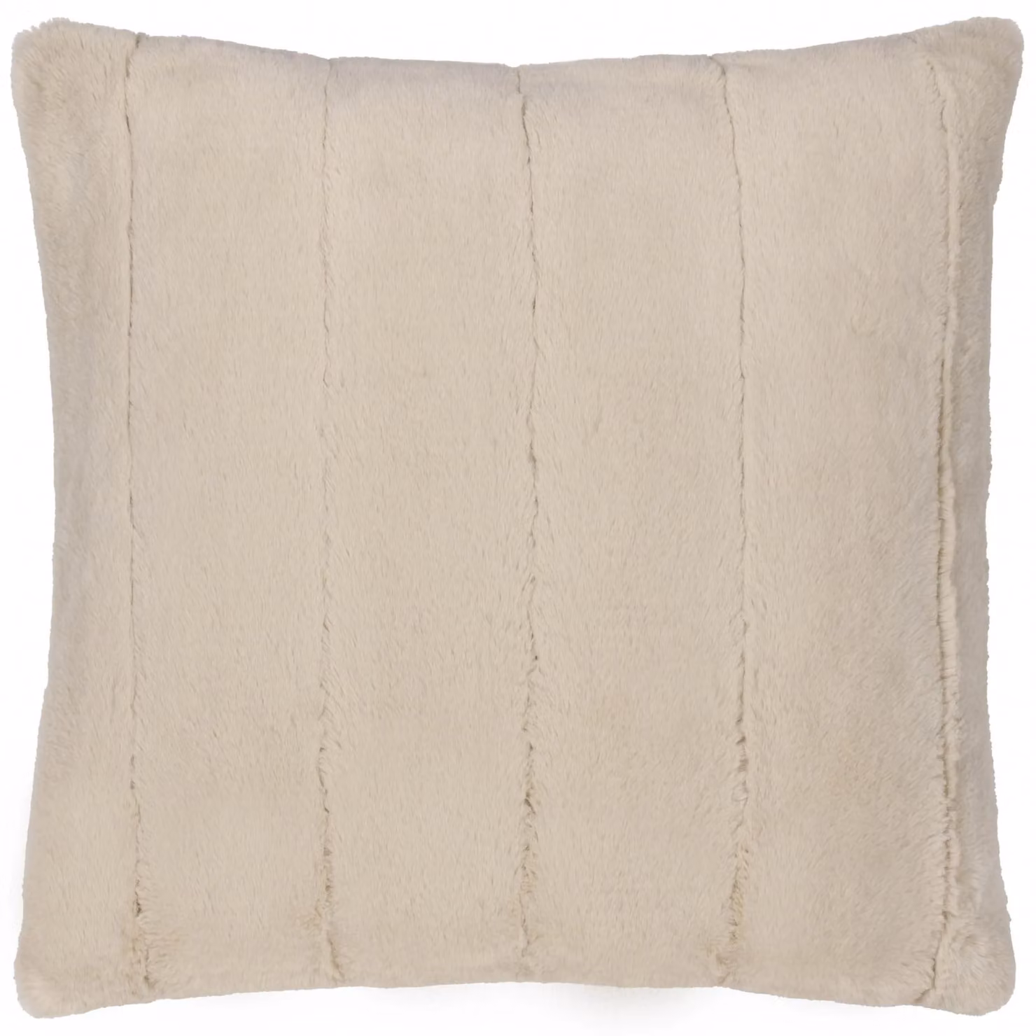 Paoletti Empress Faux Fur and Velvet Square Cushion in Beige, W/D/H: 55 x 55 x 55 cm – 2