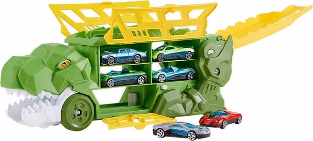 Kidkid Dinosaur Truck Toy Set with Animals and Vehicles, Green