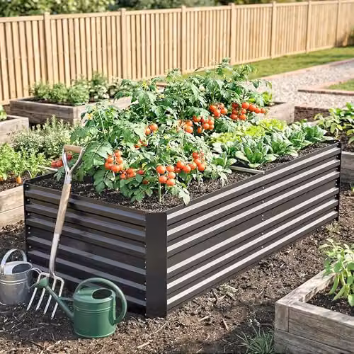 Outsunny Galvanised Steel Raised Bed for Vegetable and Ornamental Gardens, Grey, W: 180 cm, D: 90 cm, H: 59 cm – 5