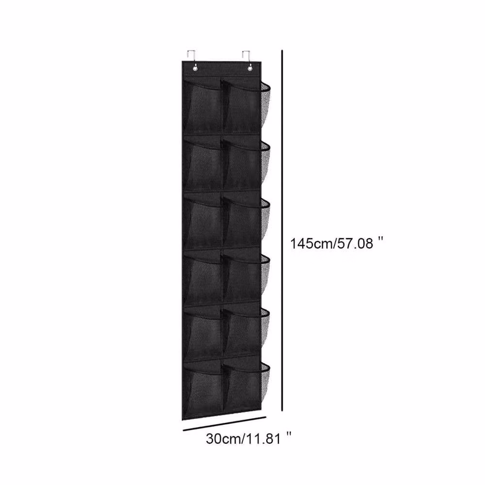 PAWNORA 12 Pocket Shoe Holder Organiser, Black – 2