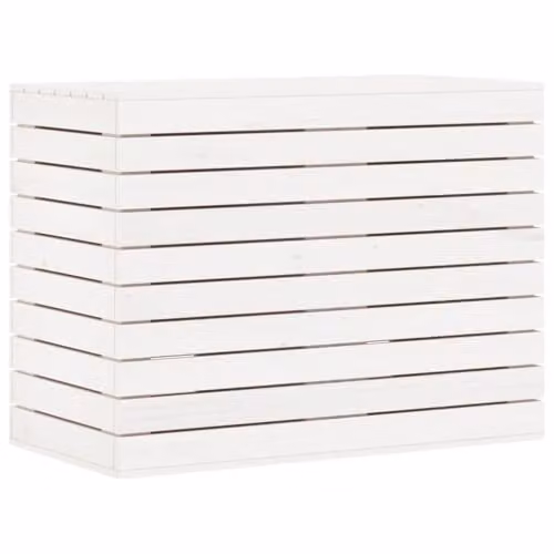 vidaXL White Solid Wood Pine Laundry Basket W: 88.5 cm, D: 44 cm, H: 66 cm