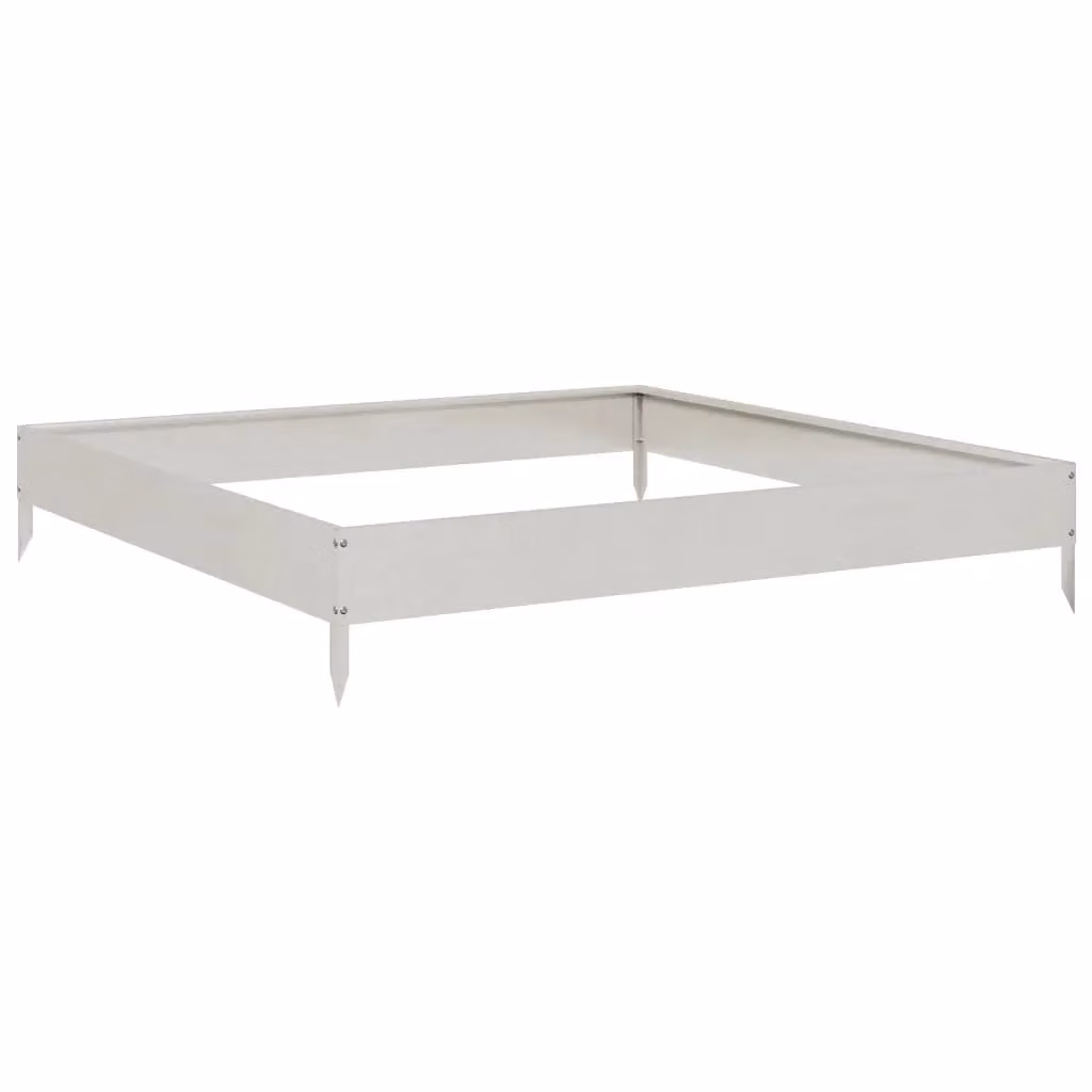 Berkfield Home Garden Stainless Steel Raised Bed in Silver, W: 100 cm, D: 100 cm, H: 18.5 cm – 2
