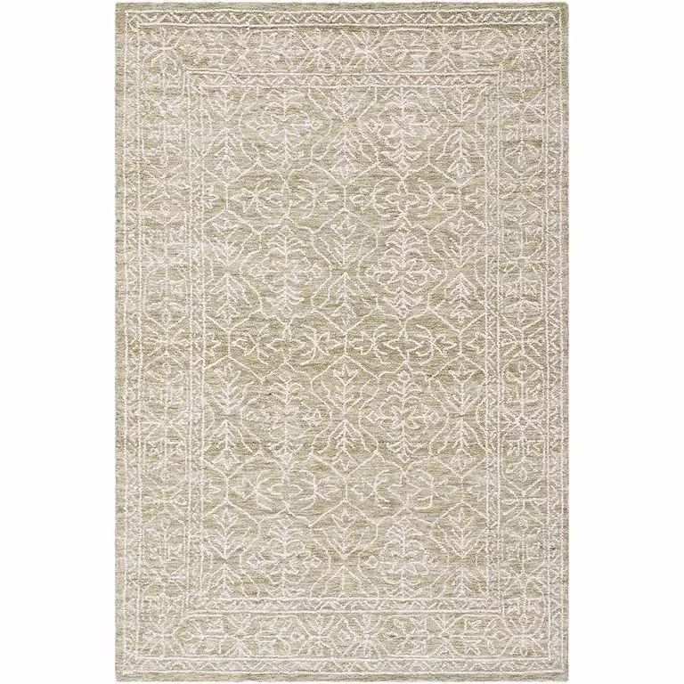 Livabliss Sicily Hand Tufted Wool Traditional Vintage Rug in Blue and Green, W: 185 cm, D: 275 cm