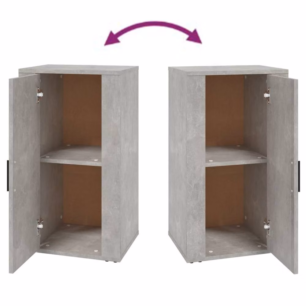 Berkfield Home Sideboard in Concrete Grey, W/D/H: 40 x 33 x 70 cm – 3