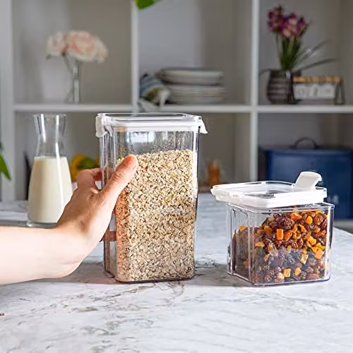Argon Tableware White Airtight Food Storage Container, 1.3l, Stackable and Leakproof Plastic Meal Prep Container with Clip Lid – 3