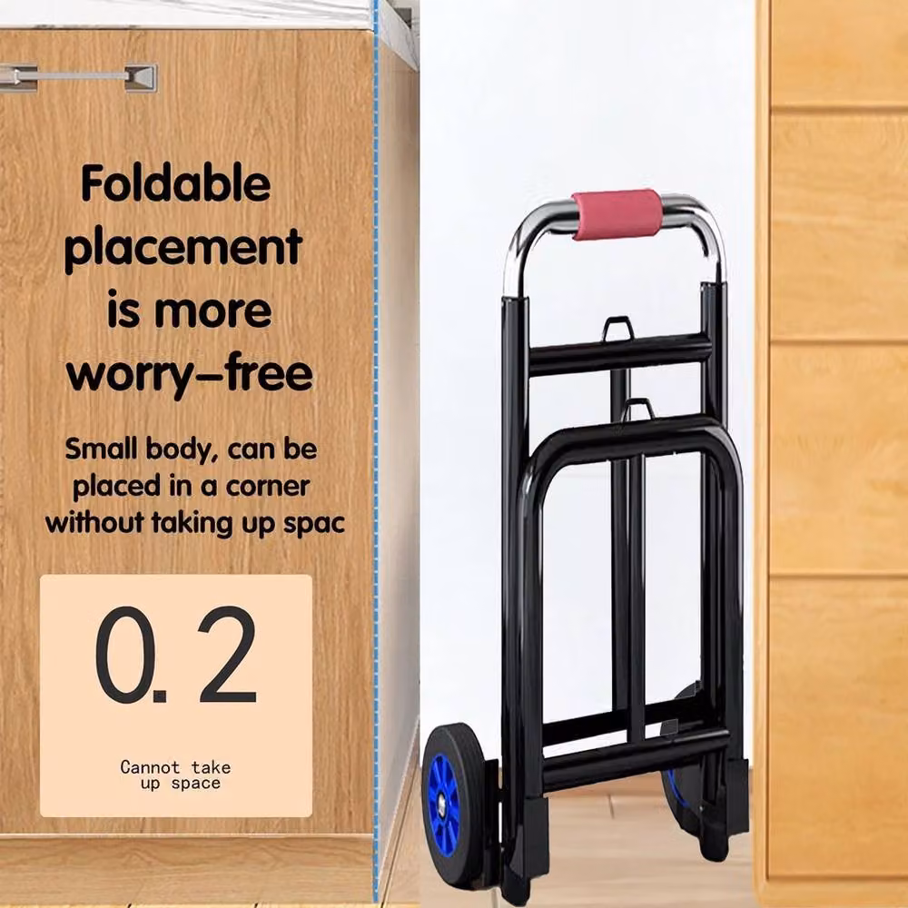 NESTLUNE Heavy Duty Folding Hand Trolley Sack Truck in Black, W: 52 cm – 3