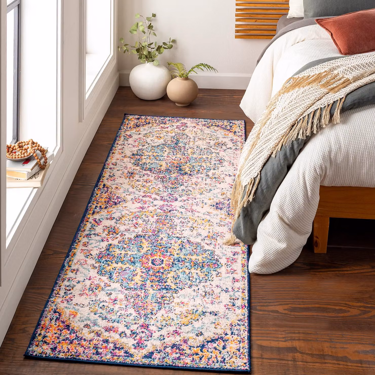 Livabliss Asmara Vintage Boho Style Multicolour Rug, W/D/H: 90 x 60 x 0.6 cm – 4