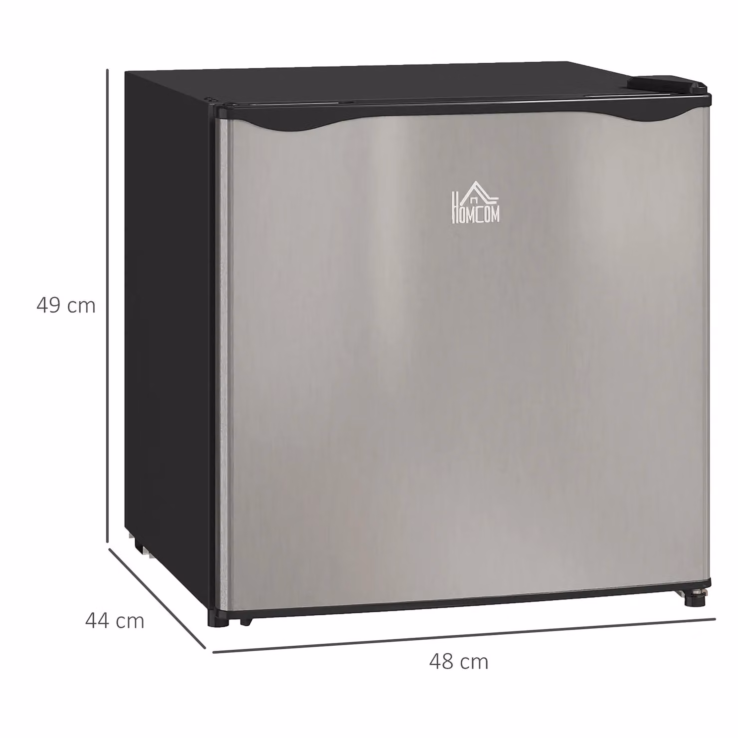 HOMCOM 46L Silver Countertop Mini Fridge with Chiller Box and Reversible Door – 3