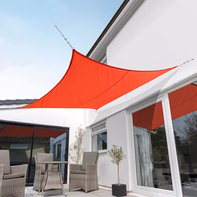 Kookaburra Red Square Waterproof Sun Shade Sail with UPF 50, W x W: 3 x 3 m