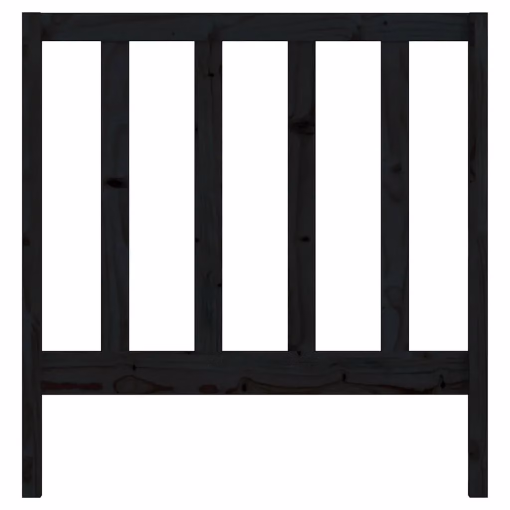 Berkfield Home Black Rustic Solid Wood Pine Bed Headboard W/D/H: 95 x 4 x 100 cm – 3