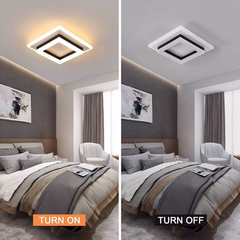 Goeco Modern Square LED Ceiling Light, 24W, White Acrylic and Metal – 3