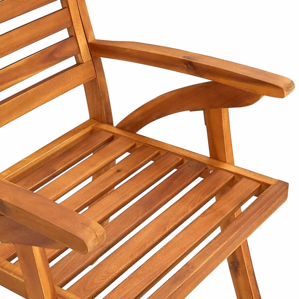 Berkfield Home Set of 6 Brown Solid Acacia Wood Garden Chairs – 4