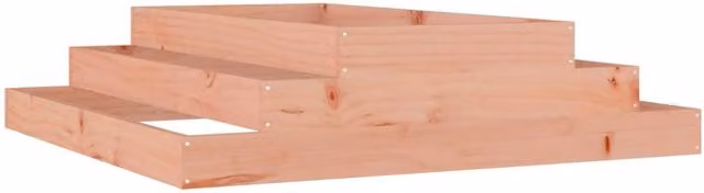 Berkfield Wooden Raised Bed Planter in Light Brown, W/D/H: 110 x 110 x 27 cm