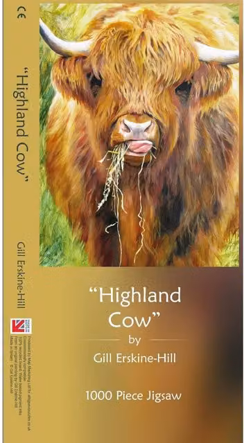 Highland Cow by Gill Erskine-Hill 1000 Piece Jigsaw Puzzle in Multicolour, Yellow and Brown