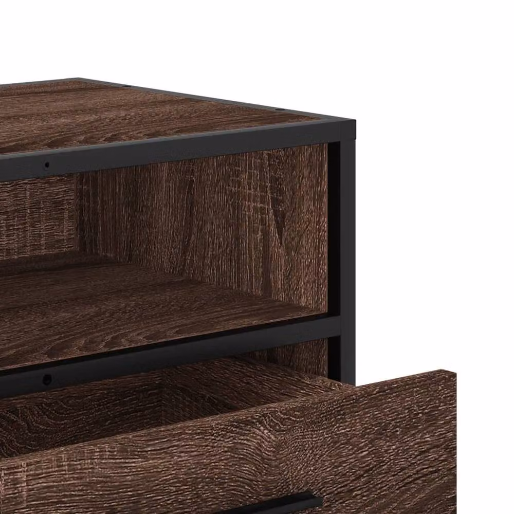 Berkfield Home Brown Oak TV Cabinet in Engineered Wood and Metal, W: 80 cm, D: 34.5 cm, H: 40 cm – 5