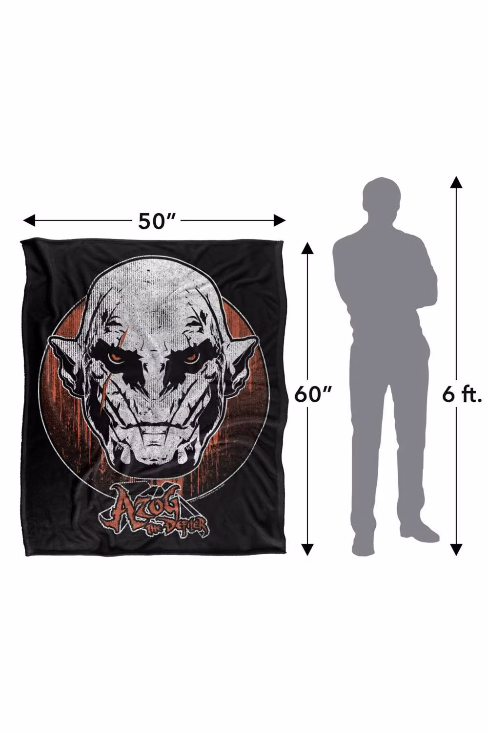 Warner Bros. The Hobbit Azog The Defiler Extra Large Silky Touch Super Soft Fluffy Polyester Throw Blanket in Multicolour – 3