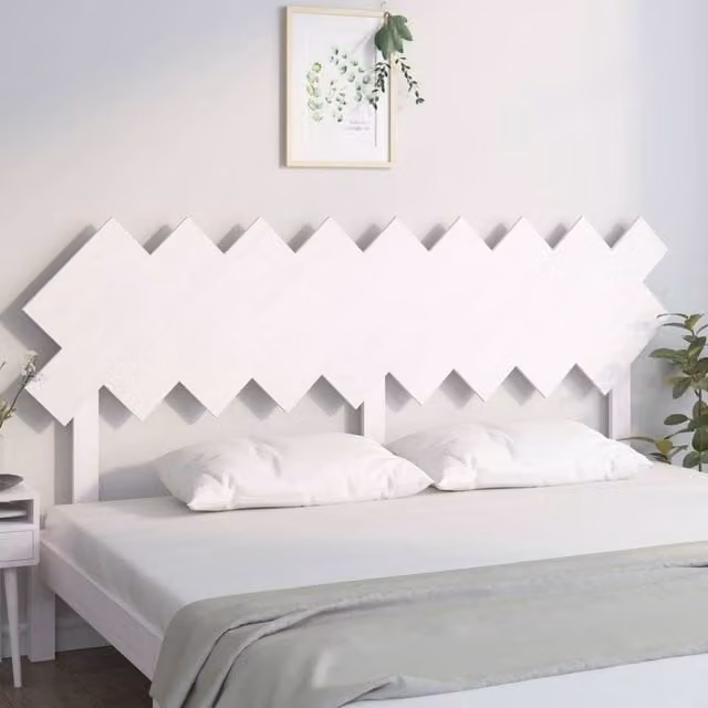 Berkfield Home Beautiful Bed Headboard in White Solid Wood Pine, W: 178 cm, D: 3 cm, H: 80.5 cm