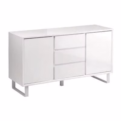 Orsina Contemporary White High Gloss Sideboard and TV Cabinet W/D/H: 145 x 45 x 80 cm – 2