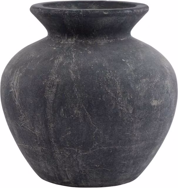 Lemon Pavilion Amalfi Ceramic Tabletop Vase in Grey, W: 31 cm, D: 31 cm, H: 30 cm