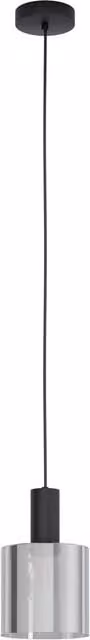 Loops Suspended Pendant Light in Black with Transparent Glass Shade, E27, 1x40W