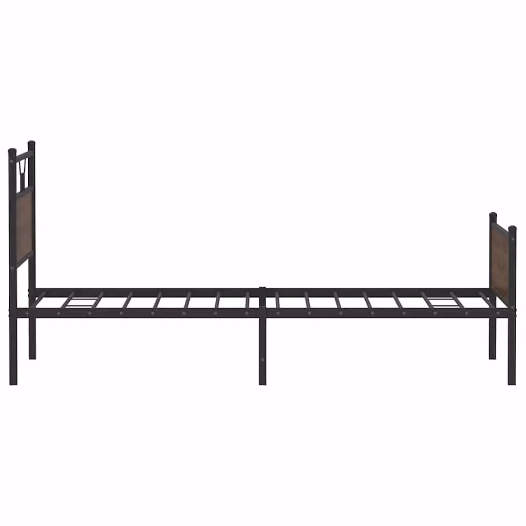 Berkfield Home Brown Oak Bed Frame in Engineered Wood W: 107 cm, L: 203 cm – 4
