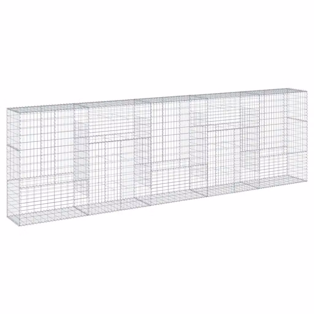 Berkfield Home Silver Galvanised Steel Gabion Basket with Cover, W/D/H: 500 x 50 x 150 cm – 2
