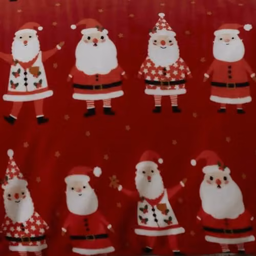 Bedlam Jolly Santa Reversible Christmas Fleece Duvet Cover and Pillowcase Set in Red and White, W/D/H: 140 x 200 cm – 2