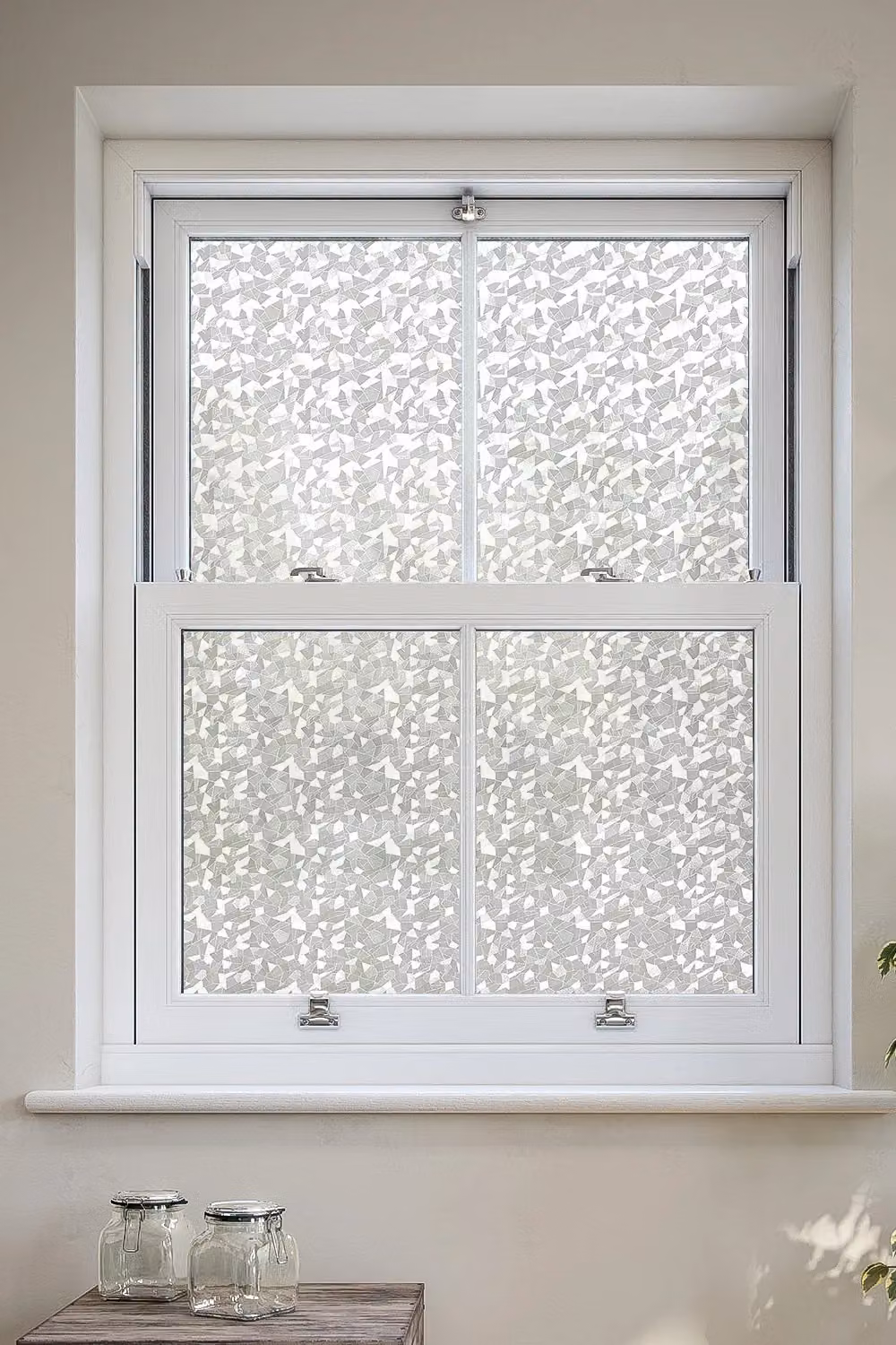 Living and Home White Transparent Self-Adhesive 3D Embossed Crystal Stone Window Film, W: 61 cm, H: 200 cm – 2