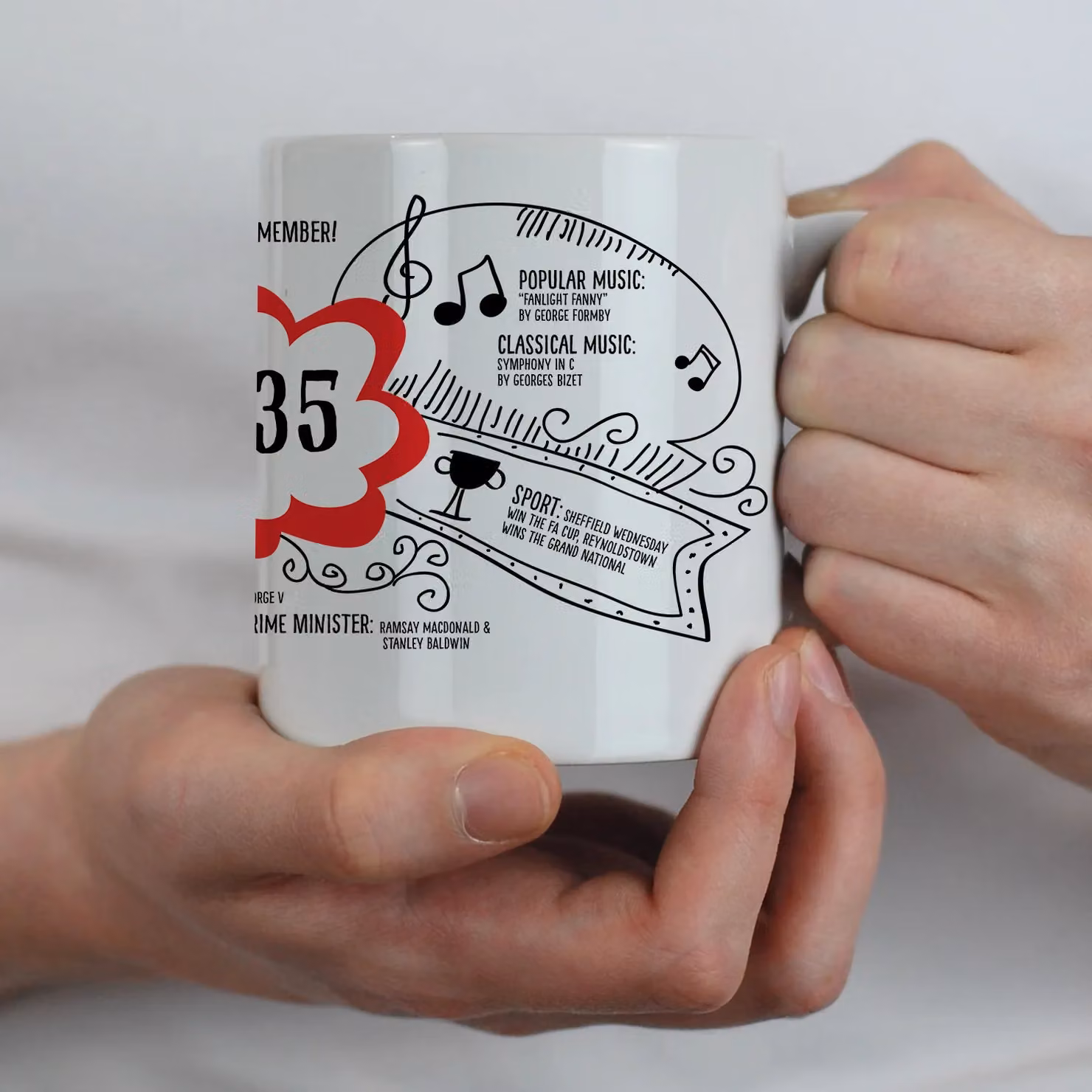 Afewhometruths Red and White 90th Birthday Mug for Adults – 2