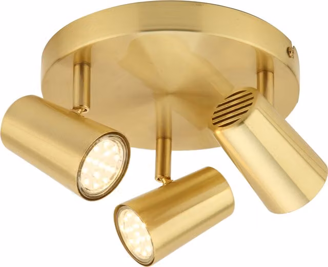 Litecraft Chobham Adjustable 3 Light Spotlight Plate in Satin Brass