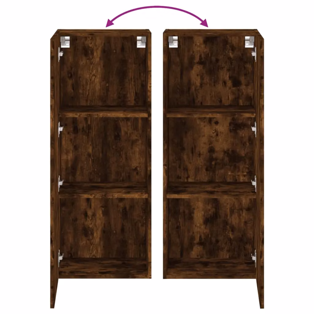 Berkfield Home Smoked Oak TV Wall Cabinet, Brown, W/D/H: 40.5 x 30 x 102 cm – 4