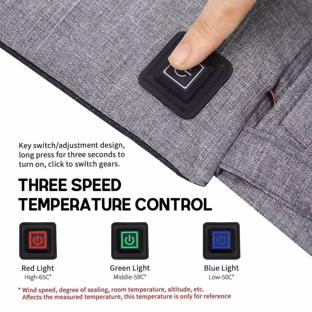 SPETLEK USB Rechargeable Heated Seat Cushion in Grey, W: 120 cm – 4
