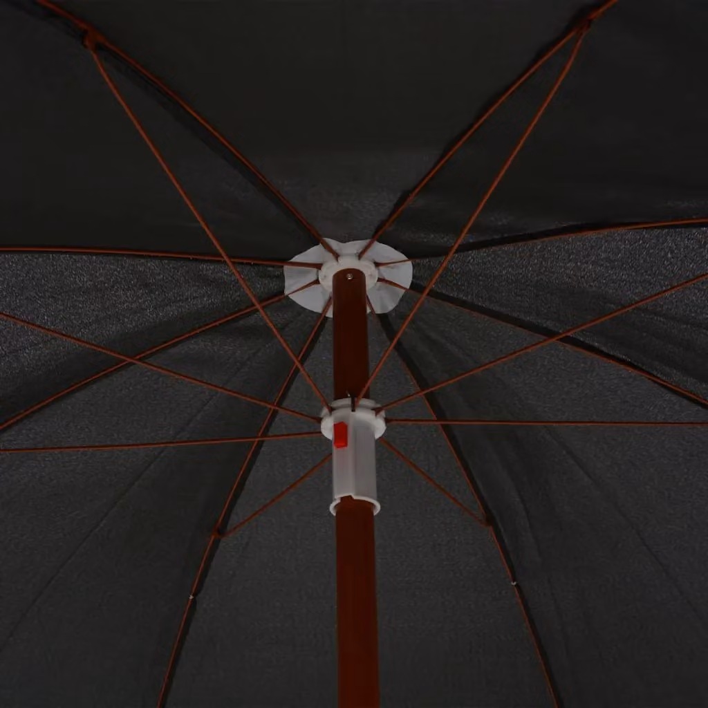 Berkfield Home Parasol with Steel Pole, Anthracite Black, Diameter: 240 cm – 2