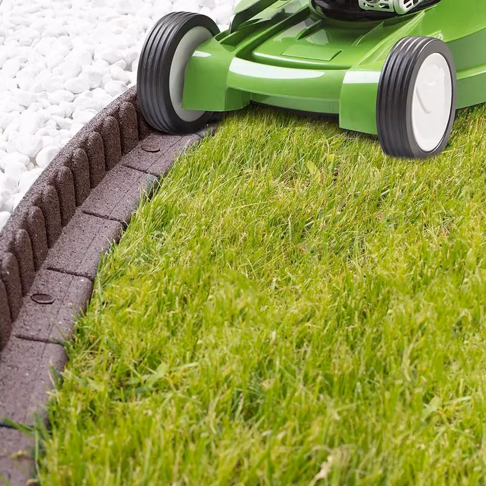 Primrose Rubber Lawn Mower Edge Border in Dark Brown, 1.2m – 1