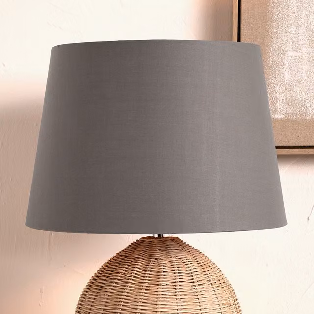 Pacific Lifestyle Modern Grey Fabric Cone Lampshade, Diameter: 40 cm
