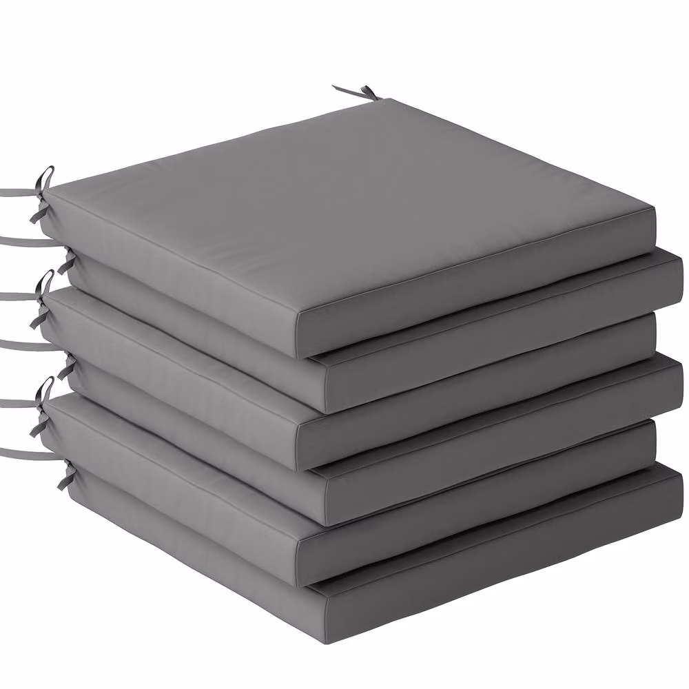 OUTSUNNY Grey Seat Cushions with Machine Washable Removable Covers – 2