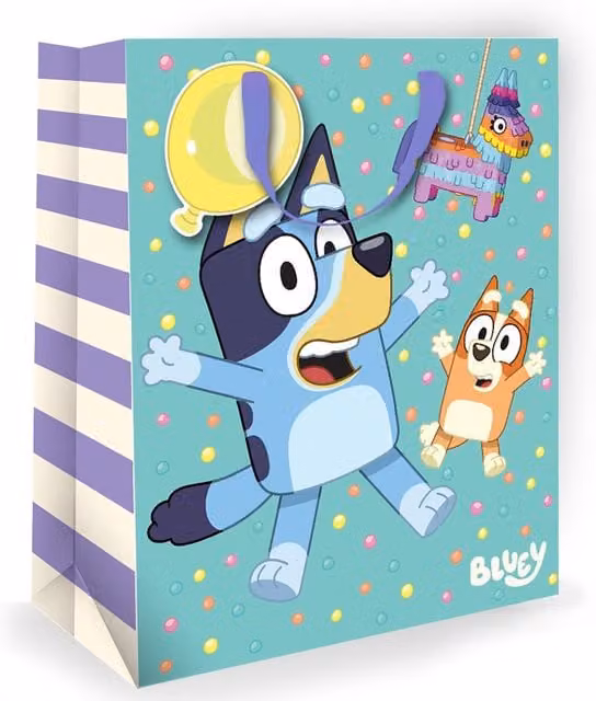 Bluey Multi-Coloured Paper Gift Bag, W: 33 cm, D: 26 cm, H: 13.5 cm