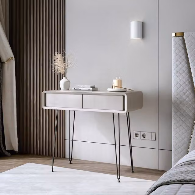 Carme Piper 2 Drawers Dressing Table in Mocha and Black