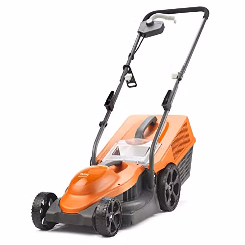 Flymo SimpliMow 320V Corded Electric Rotary Lawnmower in Orange with Collection Bag