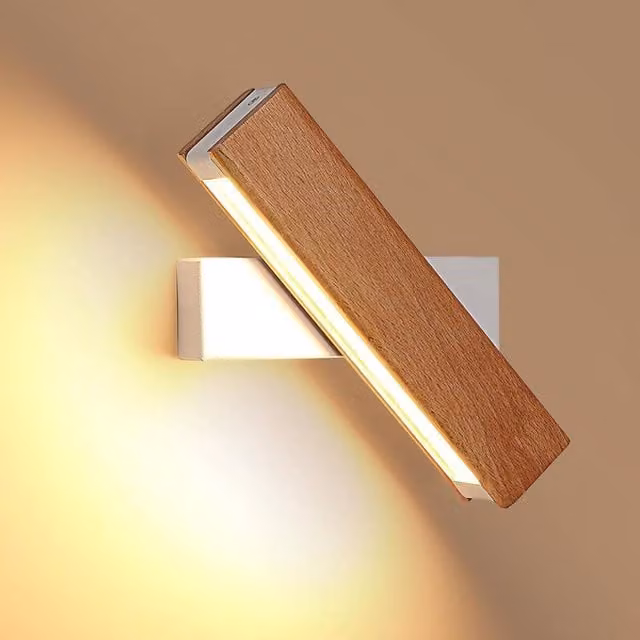 Goeco Modern LED Wall Light in White with 360 Degree Rotation and Warm White 3000K Illumination – 1