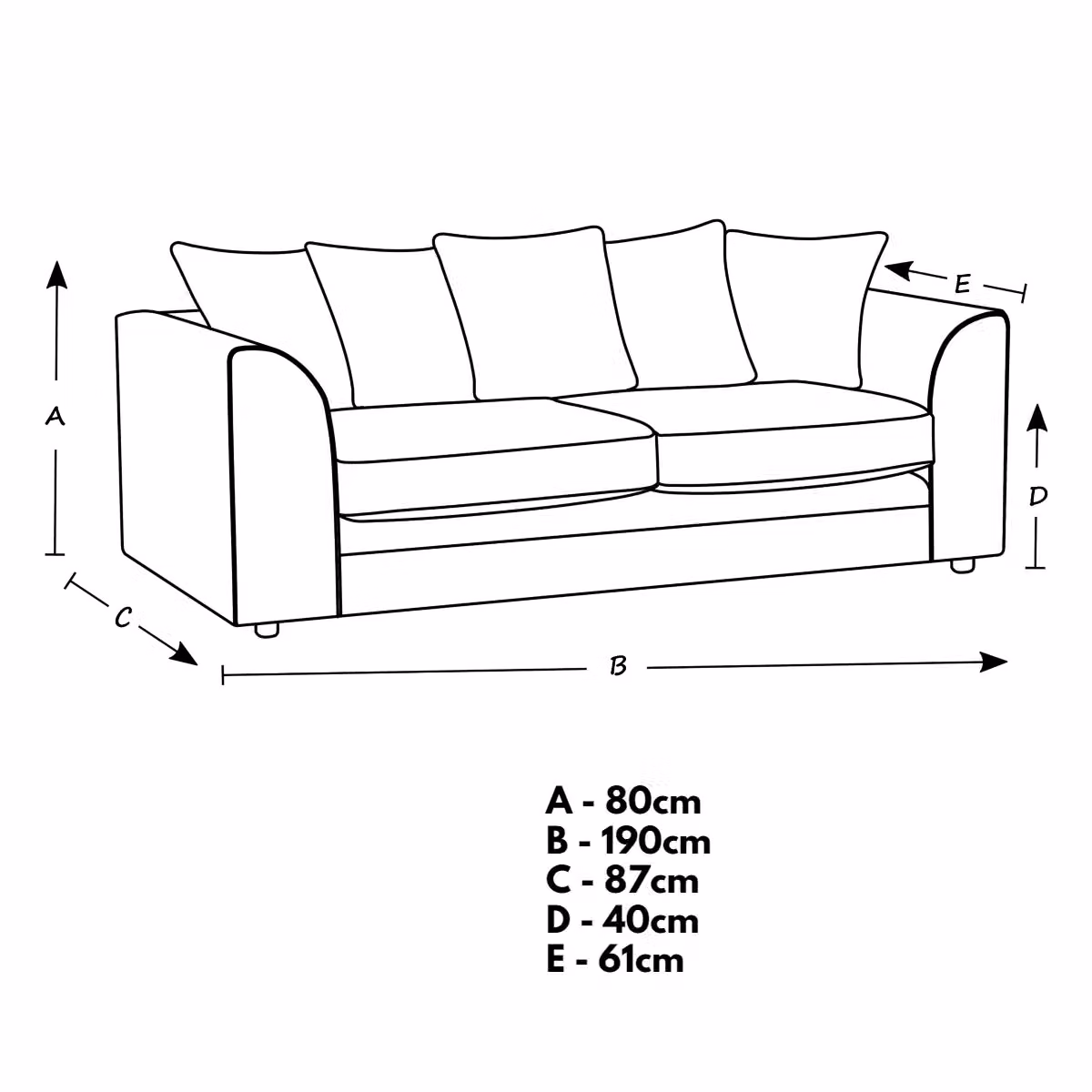 LUXURY LIFE Dylan Chenille Fabric Sofa Set in Aubergine – 3