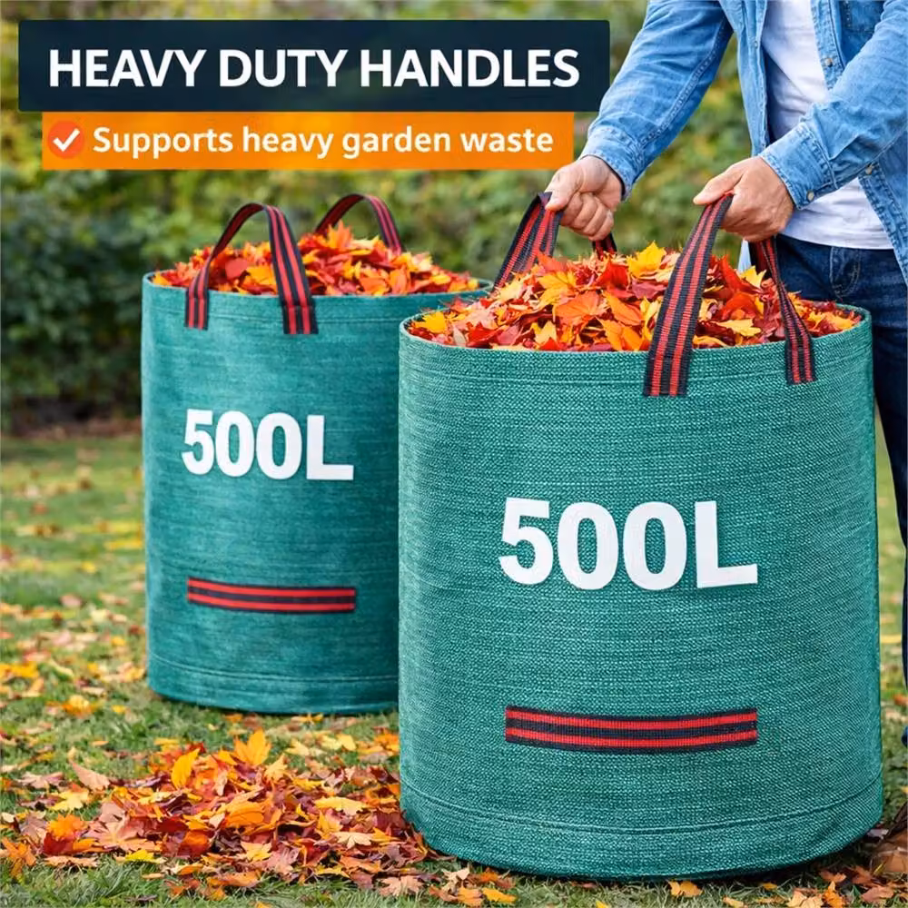 VOGREX 2x 500L Heavy Duty Garden Waste Bags in Green – 4