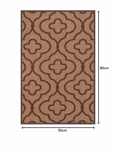 Desire Rugs Non-Slip Machine Washable Doormat in Beige, W: 80 cm, D: 50 cm – 4