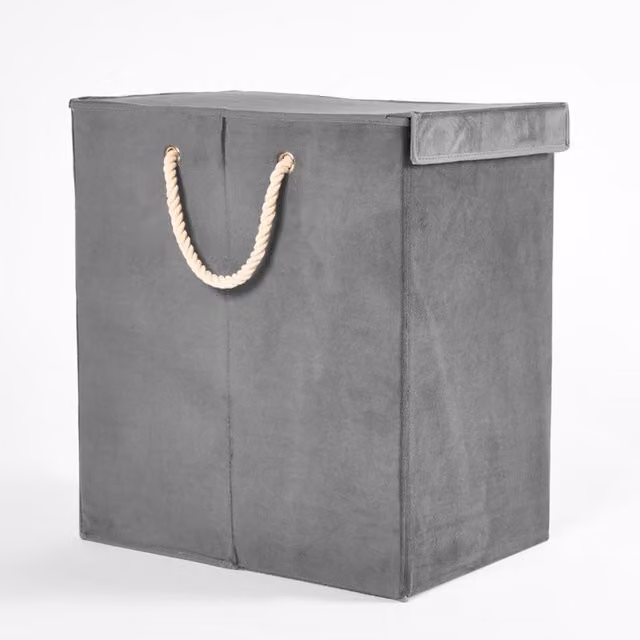 OHS Collapsible Fabric Laundry Basket in Grey