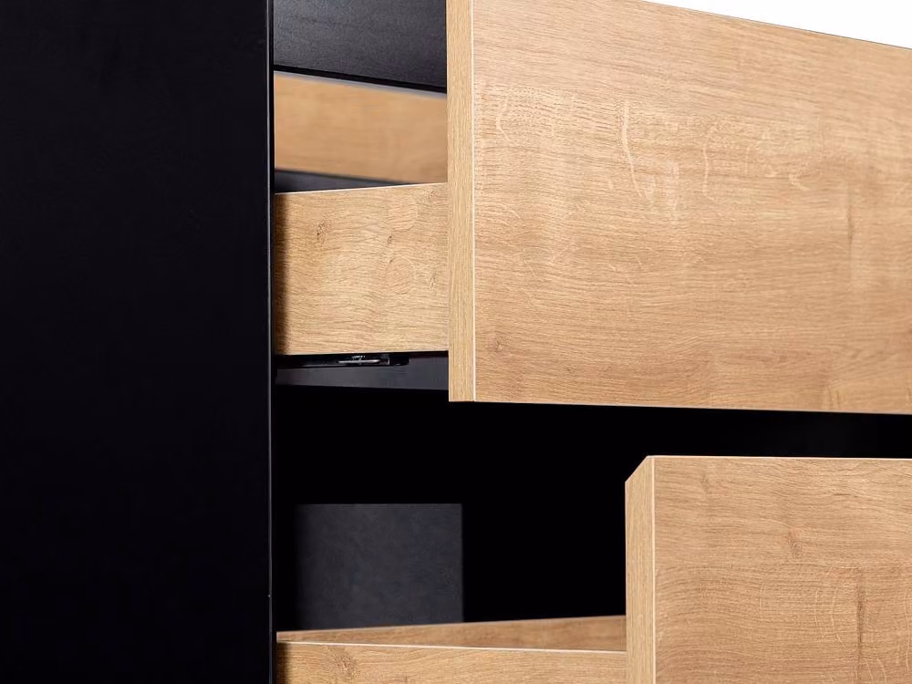 Lannick Wall-Mounted Industrial Bathroom Vanity Unit in Oak, Black and Beige, W: 80 cm, D: 45.6 cm, H: 55 cm – 5