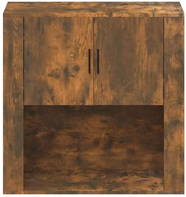 Berkfield Home Wall Mounted Cabinet in Smoked Oak Brown, W/D/H: 80 x 33 x 80 cm