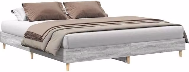 Berkfield Home Sonoma Bed Frame in Grey, Engineered Wood, W/D/H: 160 x 200 cm – 1