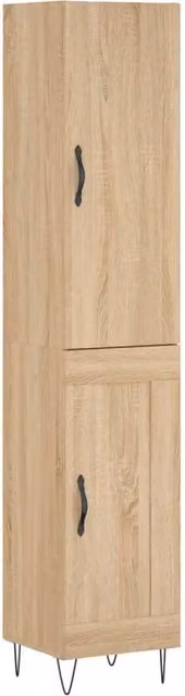 Berkfield Home Sonoma Oak Highboard in Brown, W/D/H: 34.5 x 34 x 180 cm