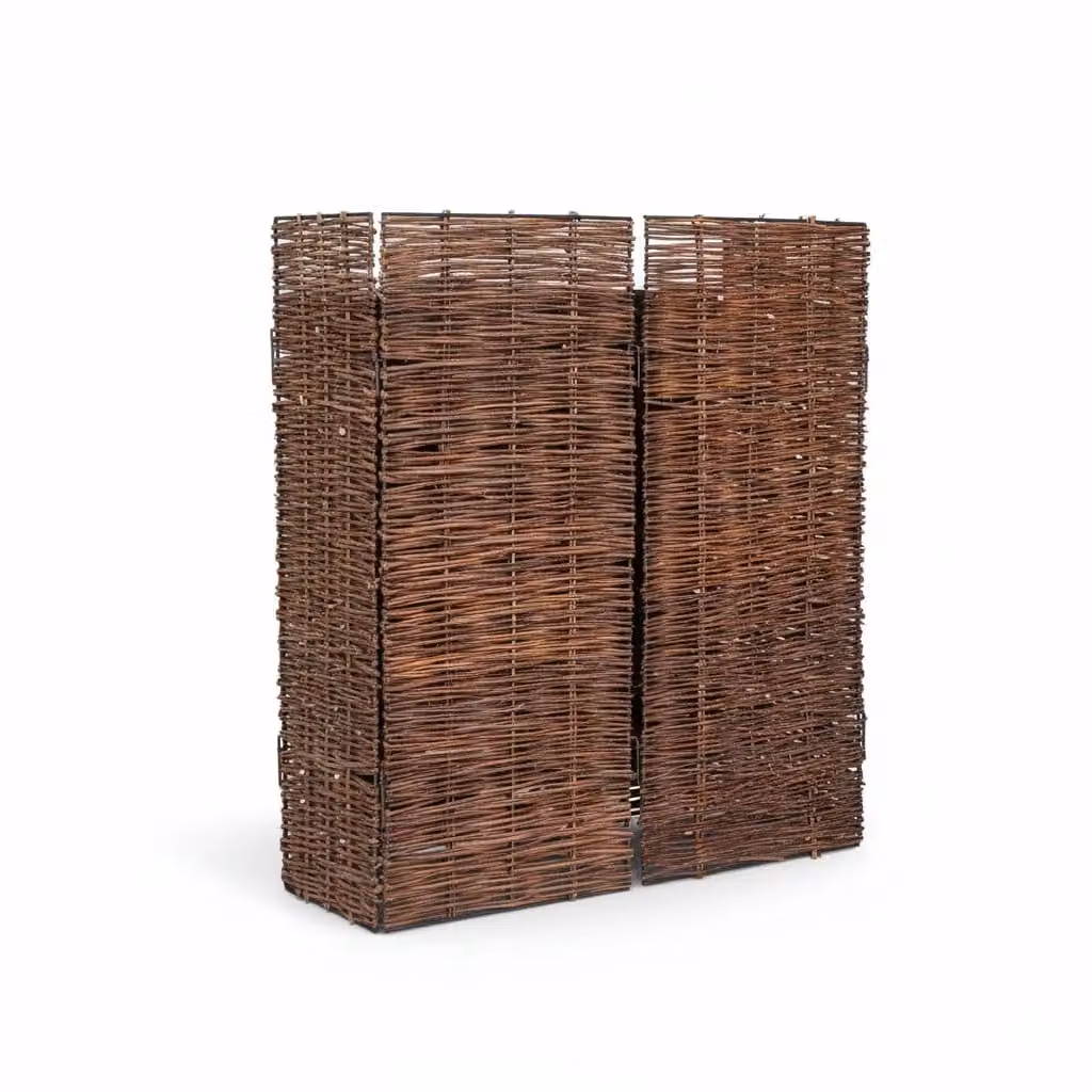Samuel Alexander Double Garden Patio Willow Wheelie Bin Screen Hideaway in Brown, W: 116 cm, D: 122 cm, H: 81 cm – 3